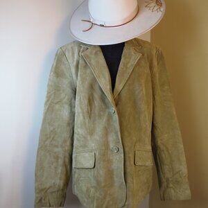 Chadwick's‎ Women's Olive Green Lined Suede Jacket Lagenlook Cowgirl